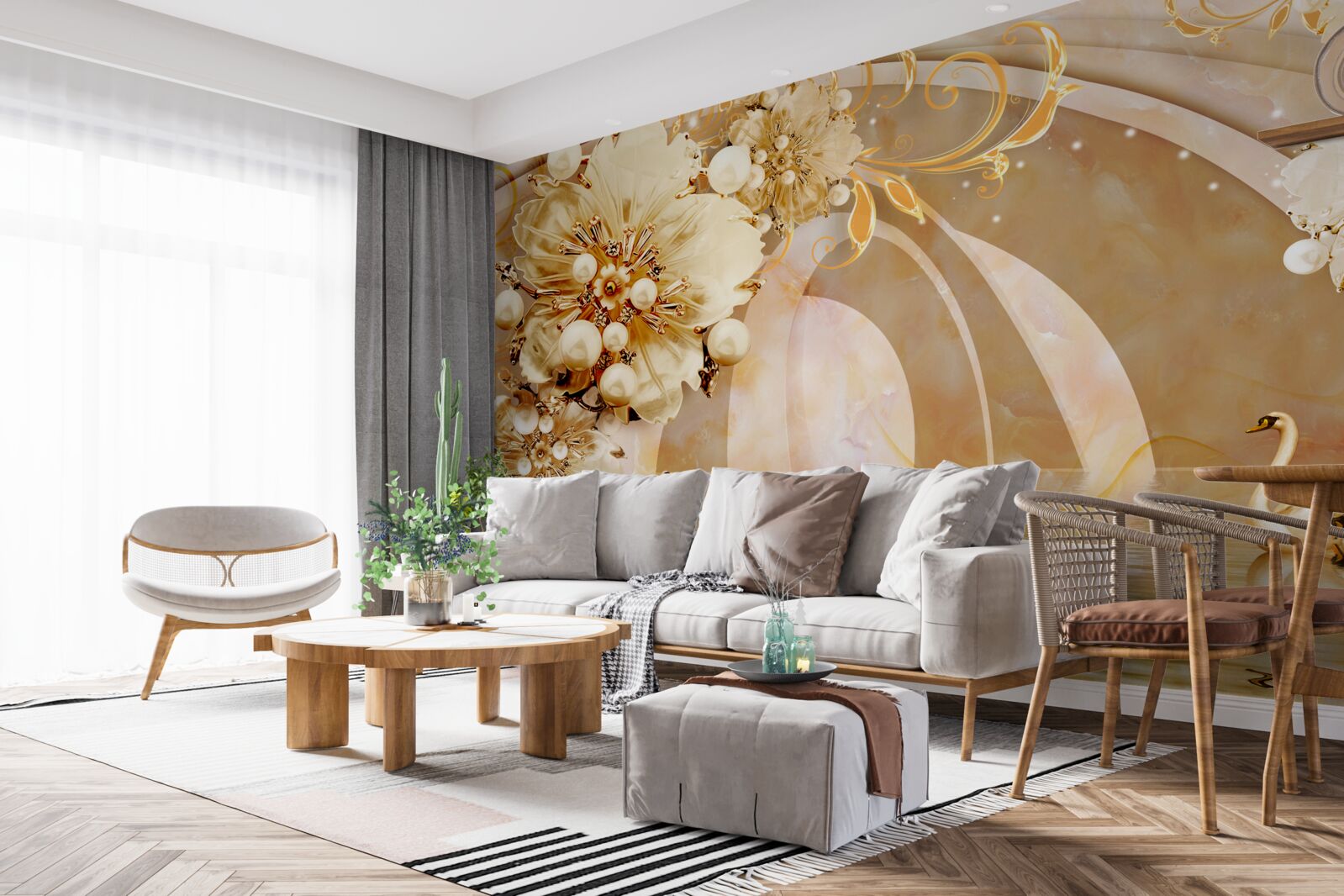 Fototapeta Labute na vode sú zastúpené v hnedých odtieňoch a farbách