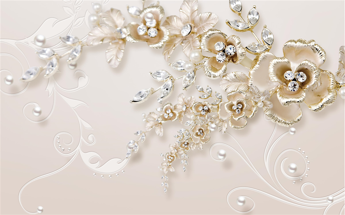 Fototapeta konáre rozkvitnuté zlatom, posiate kamienkami