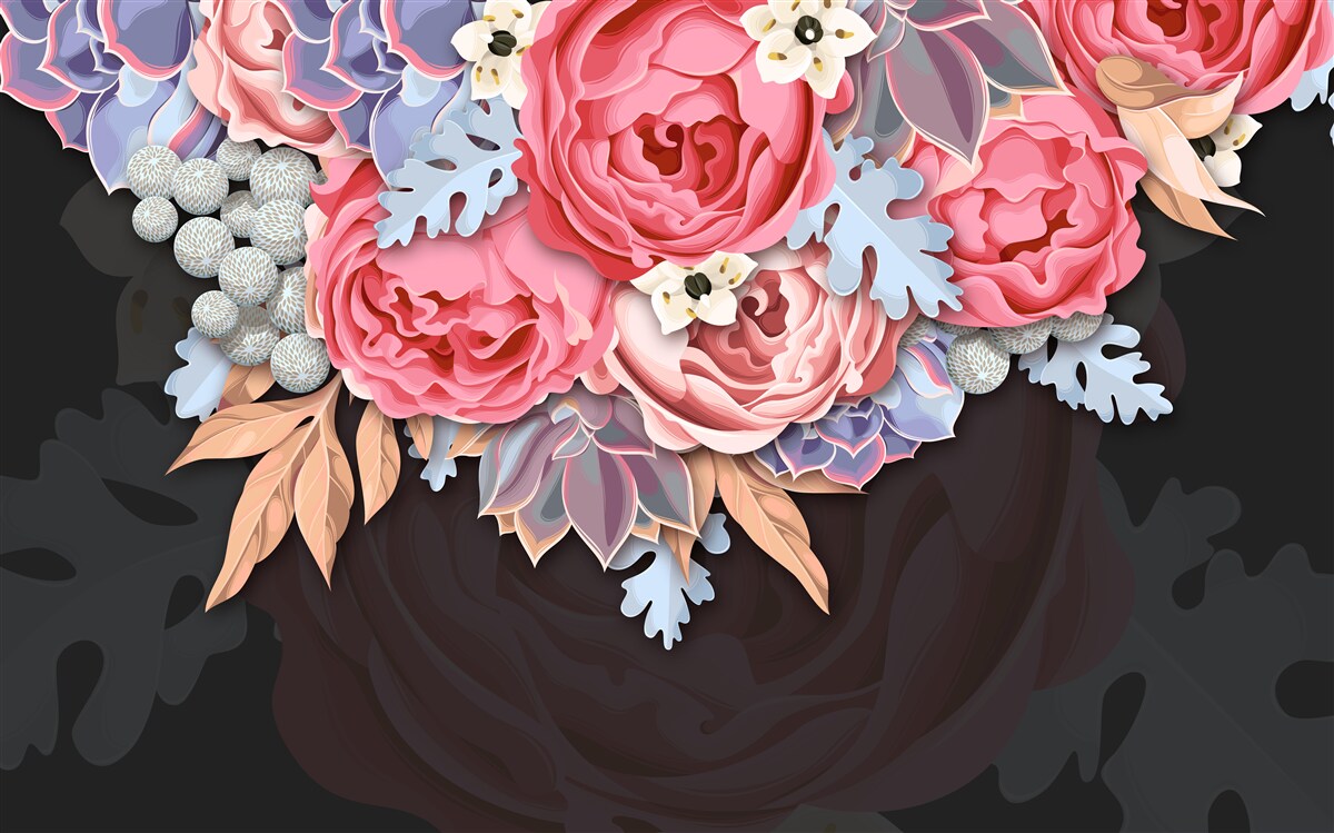 Fototapeta zloženie rôznych kvetov