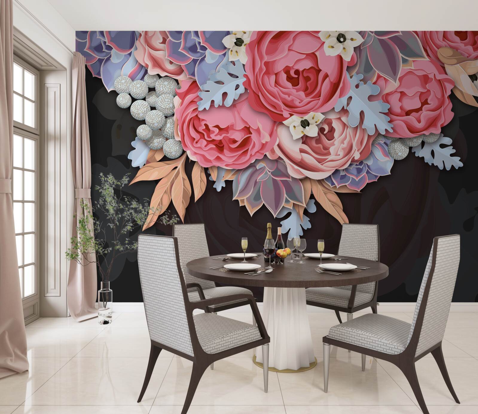 Fototapeta zloženie rôznych kvetov