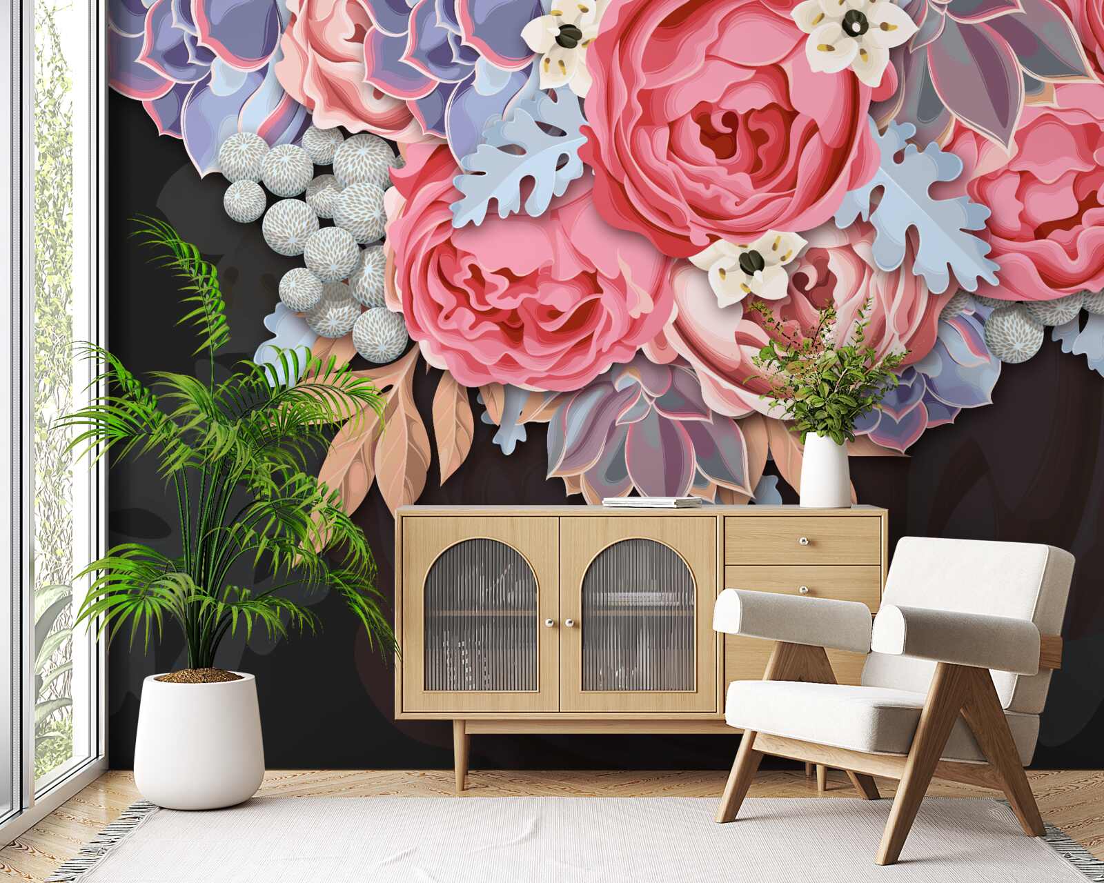 Fototapeta zloženie rôznych kvetov