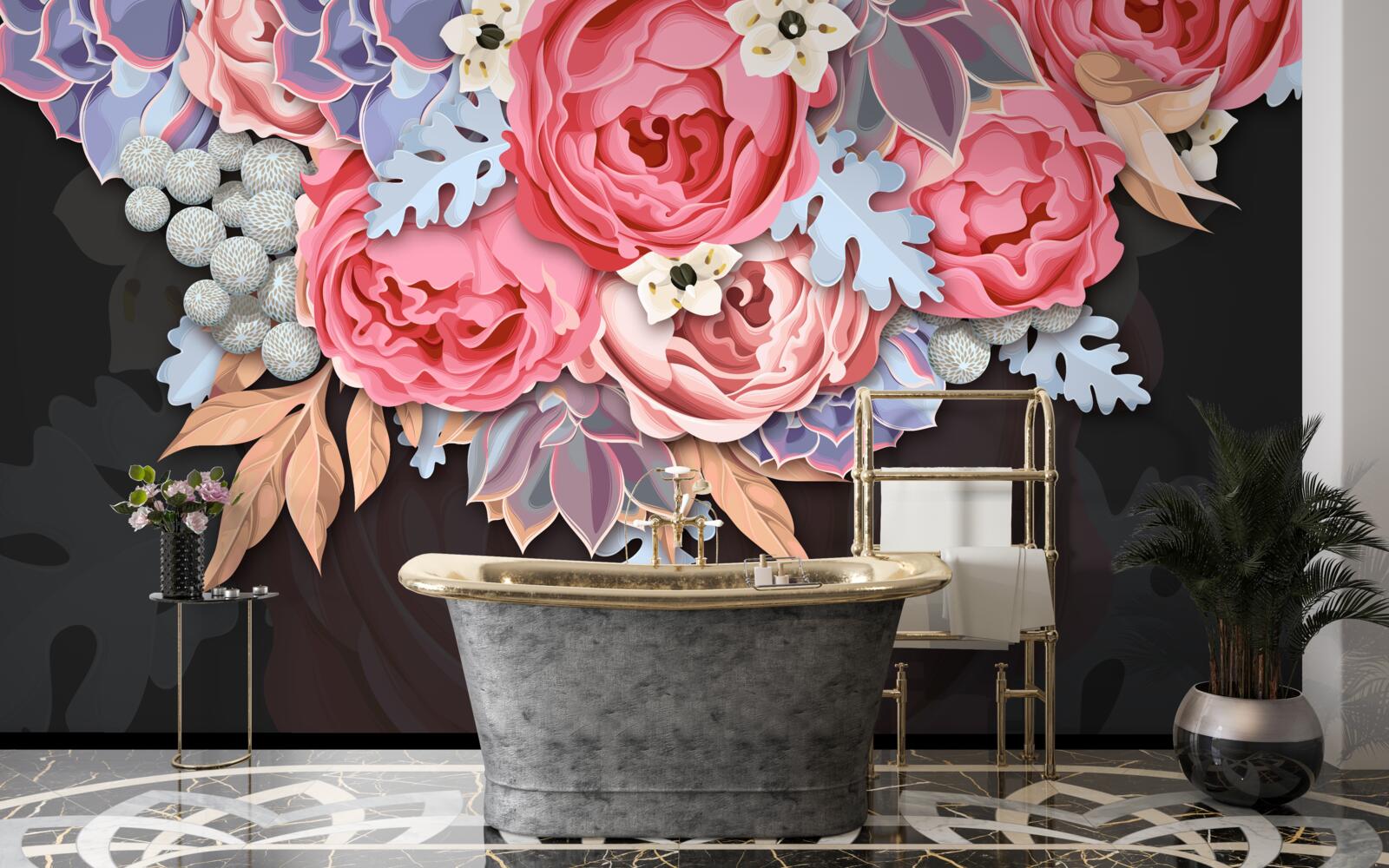 Fototapeta zloženie rôznych kvetov