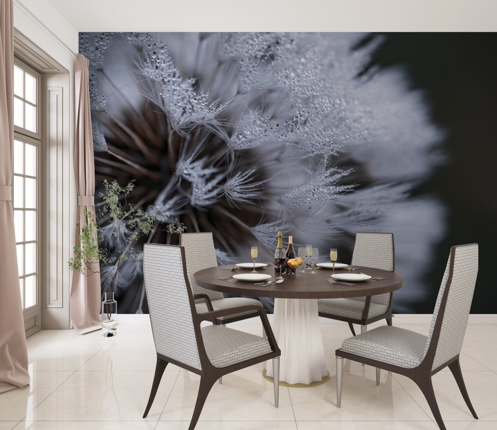 Fototapeta kvety púpavy s nadýchanými lupeňmi