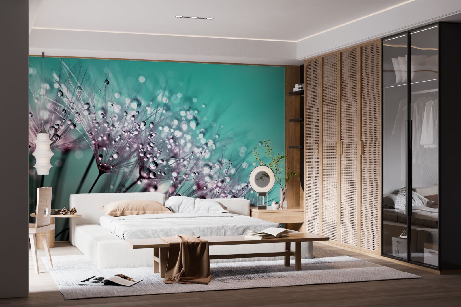 Fototapeta ranná rosa na kvete púpavy