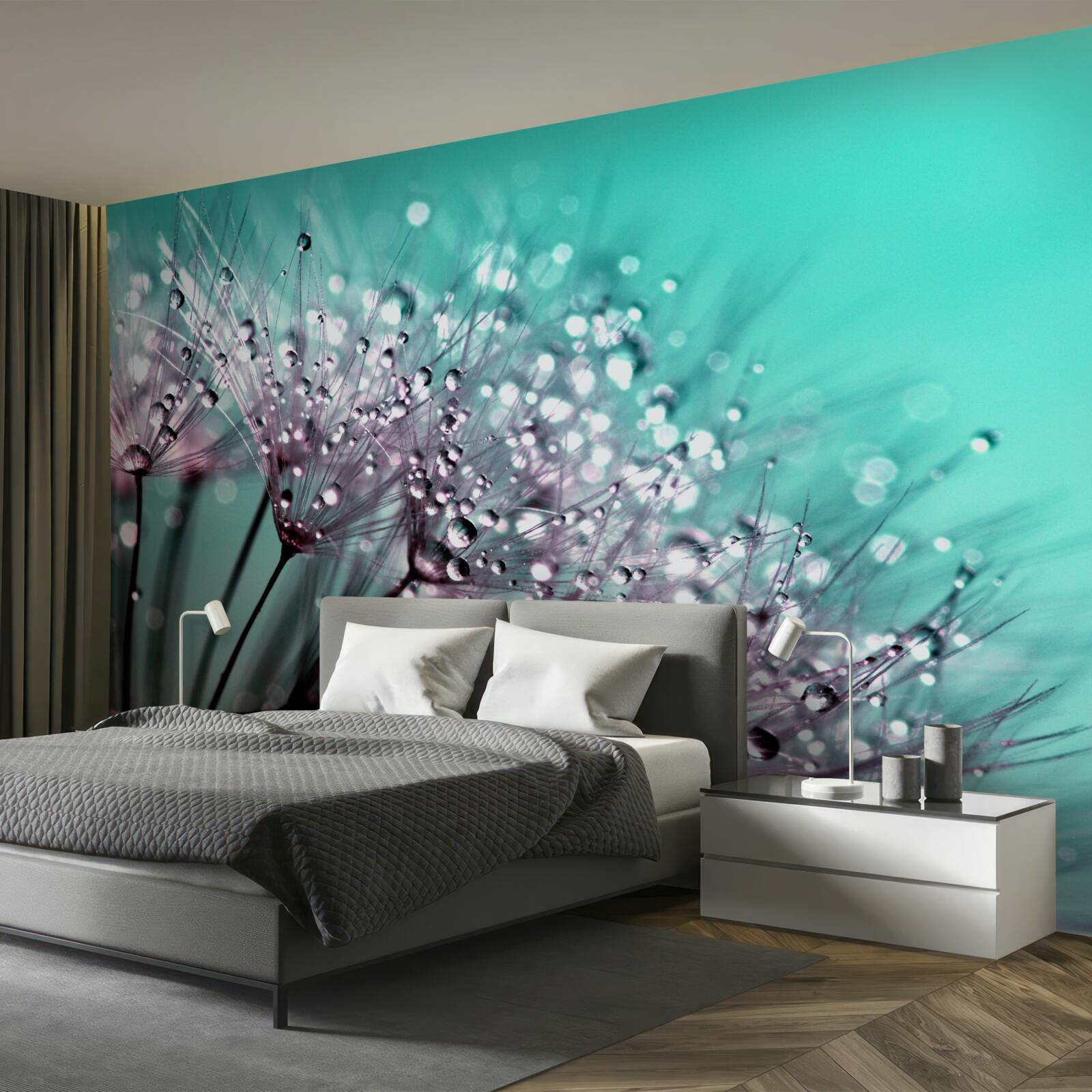 Fototapeta ranná rosa na kvete púpavy