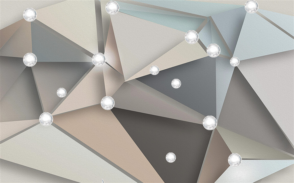 Fototapeta perleť na trojuholníkoch v pastelových odtieňoch