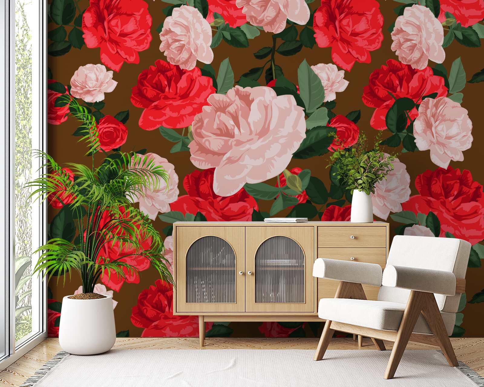 Fototapeta červené a ružové kvety ruží