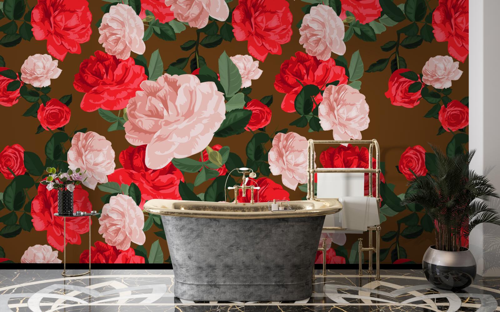 Fototapeta červené a ružové kvety ruží