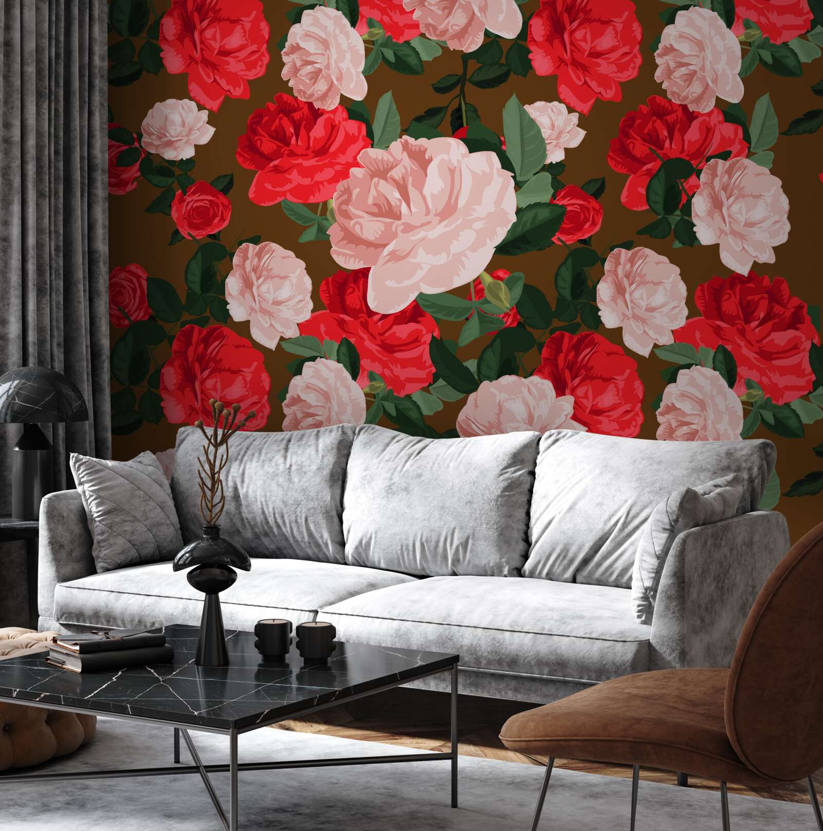 Fototapeta červené a ružové kvety ruží