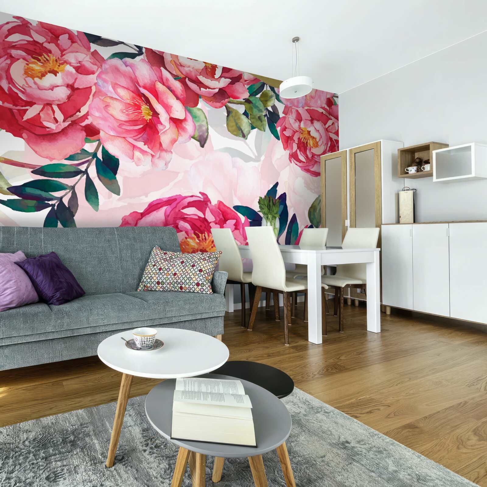 Fototapeta pivonky sú veľké a šarlátovej farby