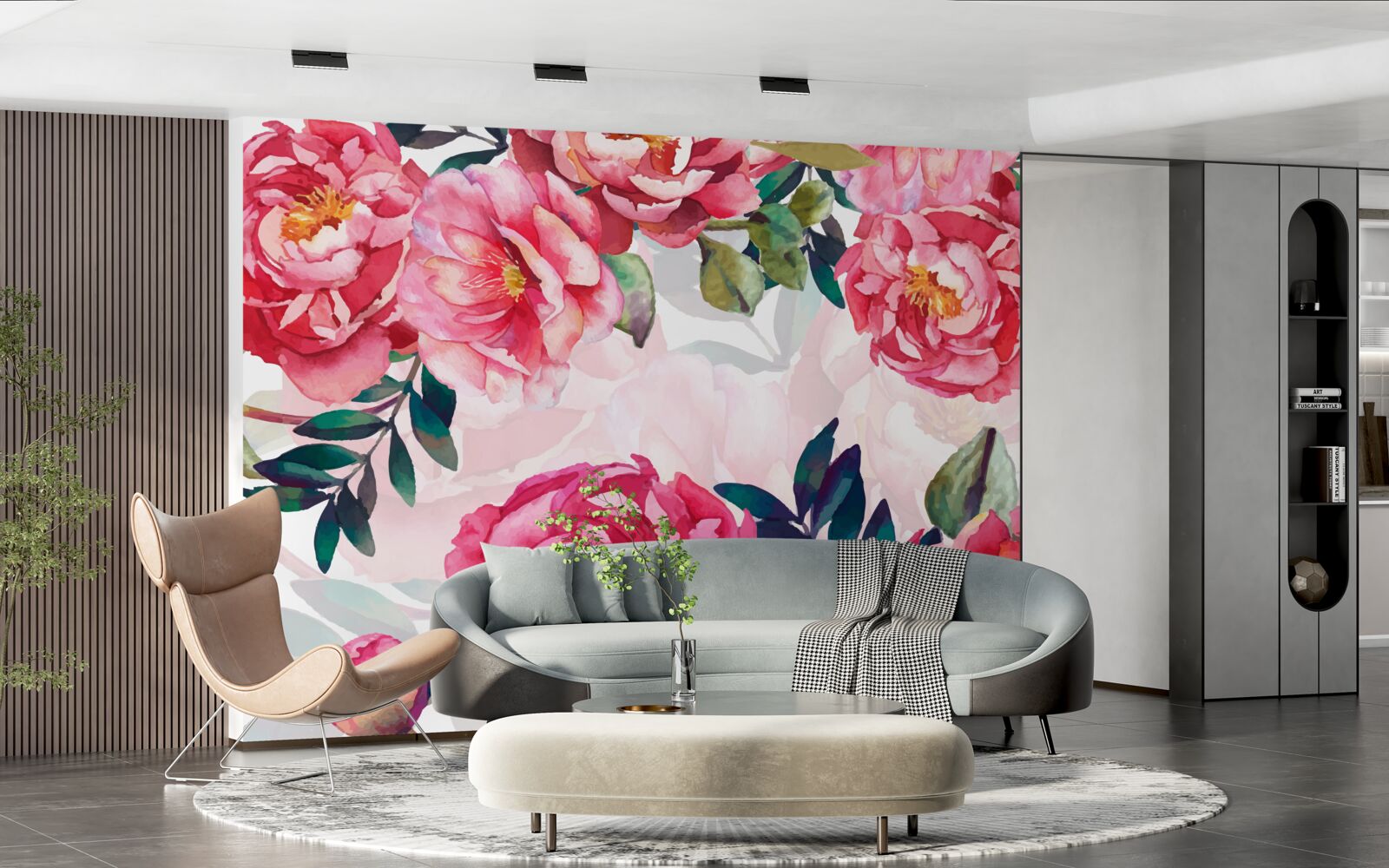 Fototapeta pivonky sú veľké a šarlátovej farby