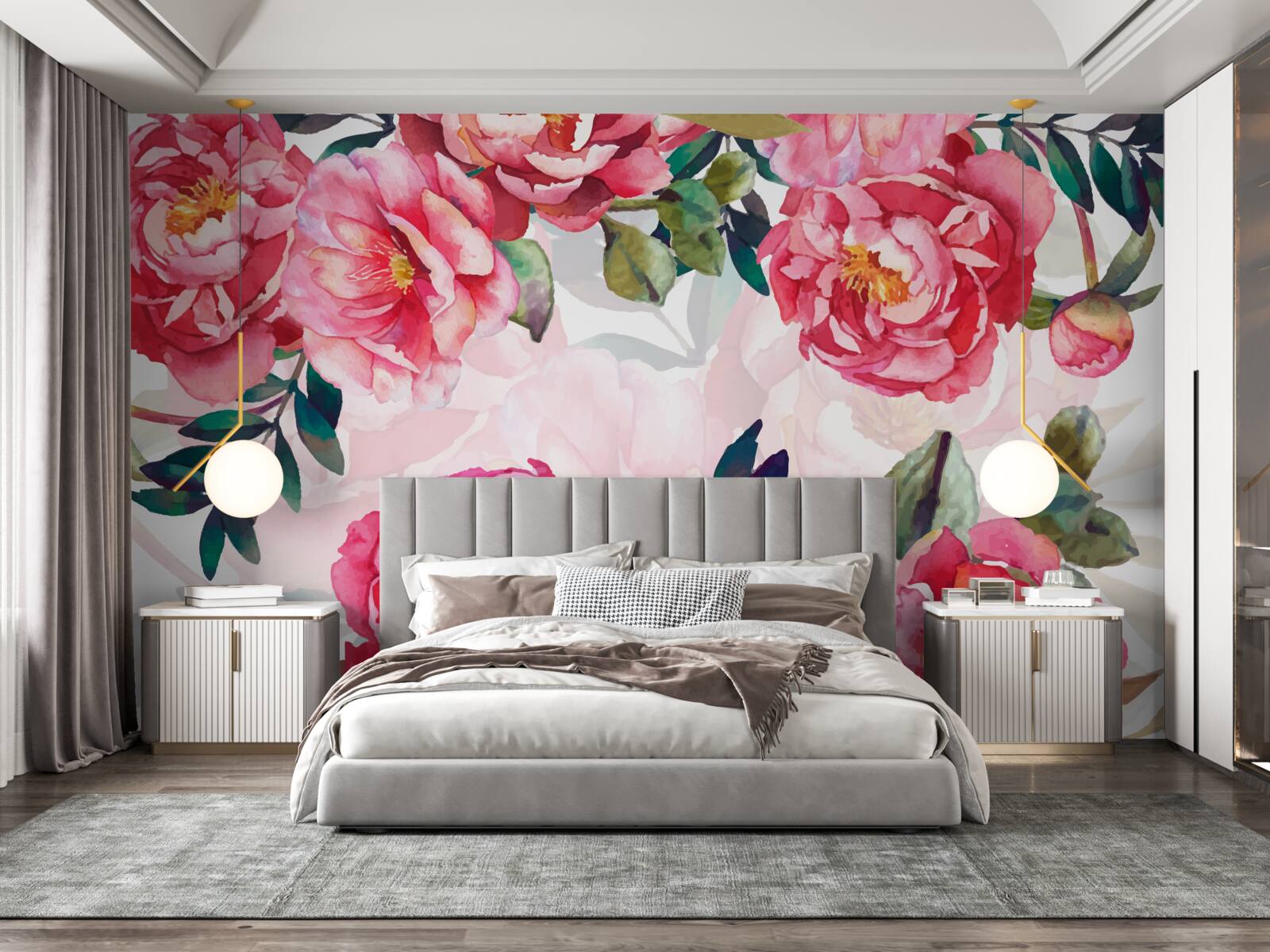 Fototapeta pivonky sú veľké a šarlátovej farby