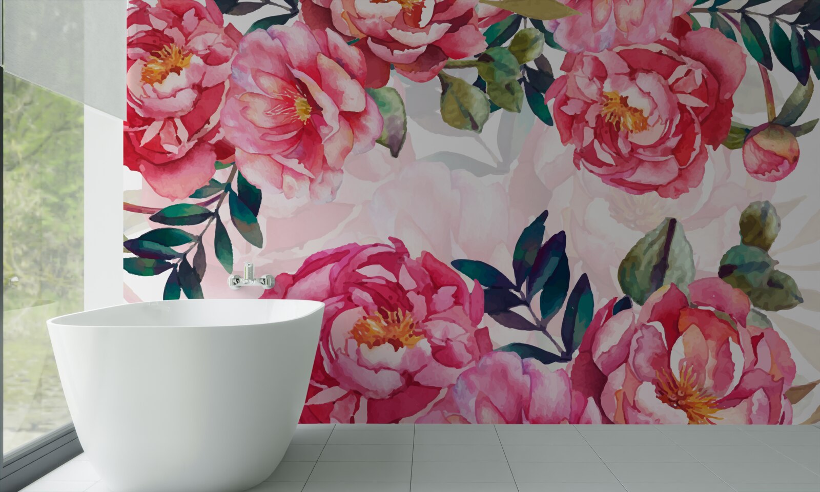 Fototapeta pivonky sú veľké a šarlátovej farby