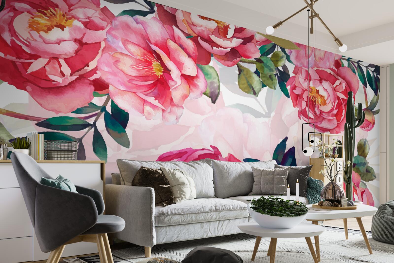 Fototapeta pivonky sú veľké a šarlátovej farby