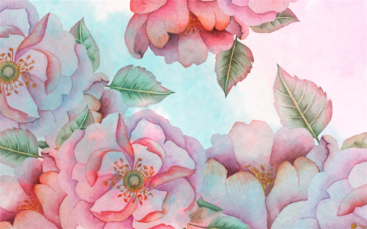 Fototapeta kvetinový akvarel