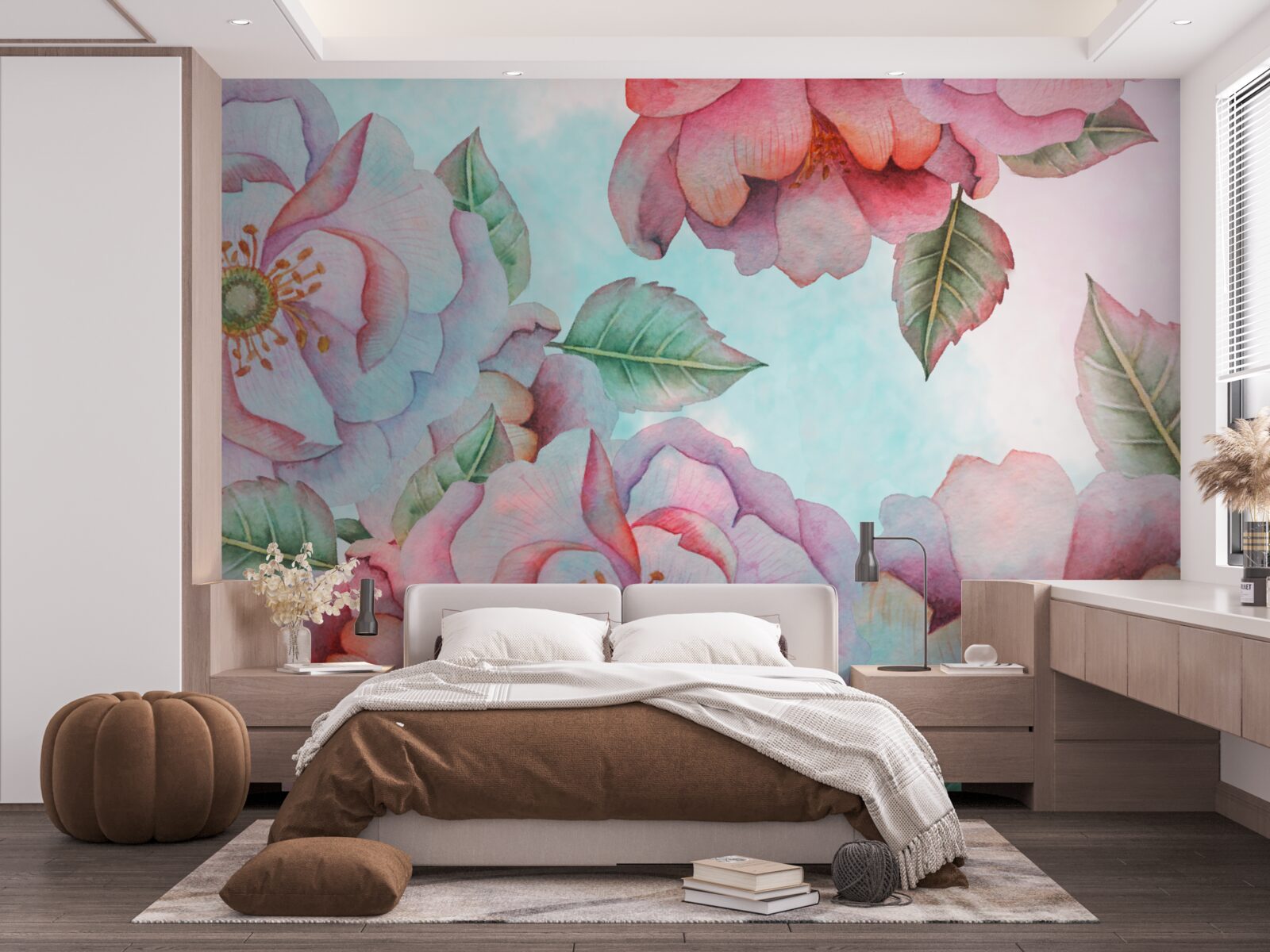 Fototapeta kvetinový akvarel