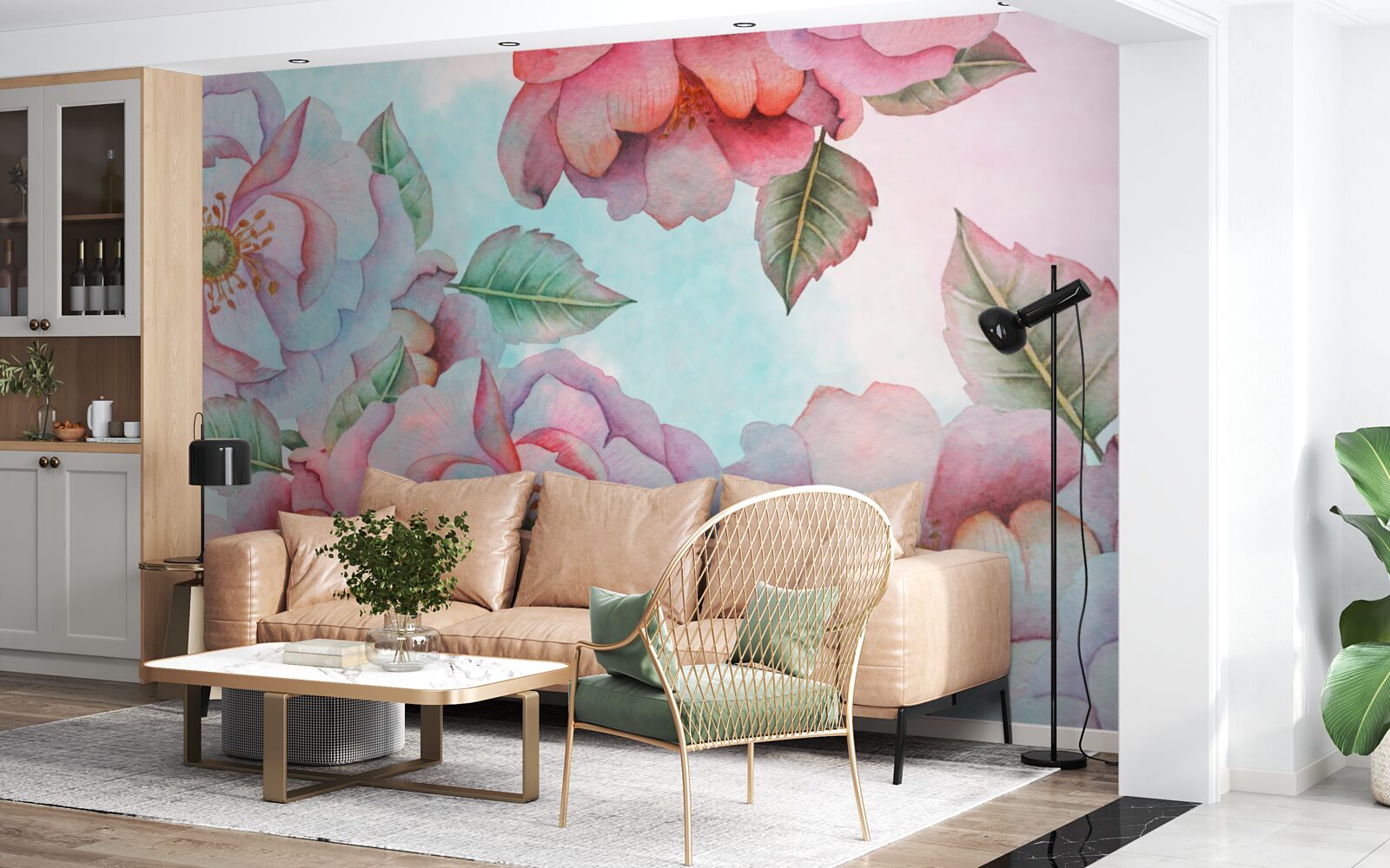 Fototapeta kvetinový akvarel