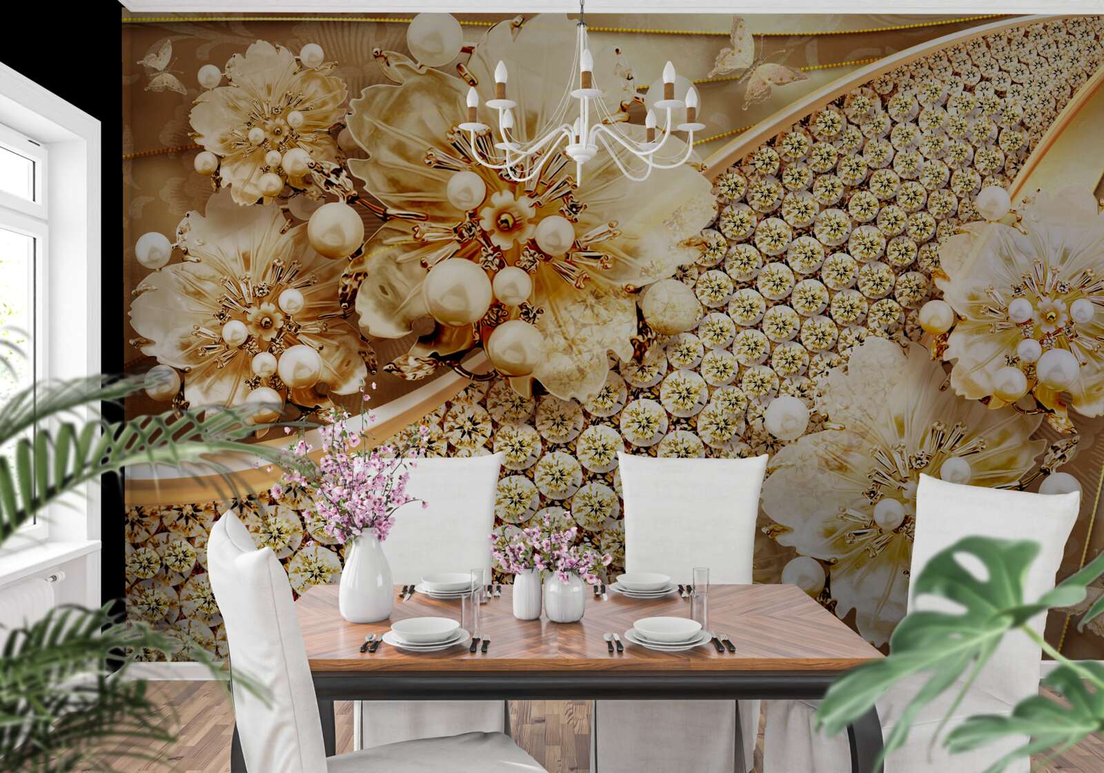 Fototapeta farby zlata a zlatých perál