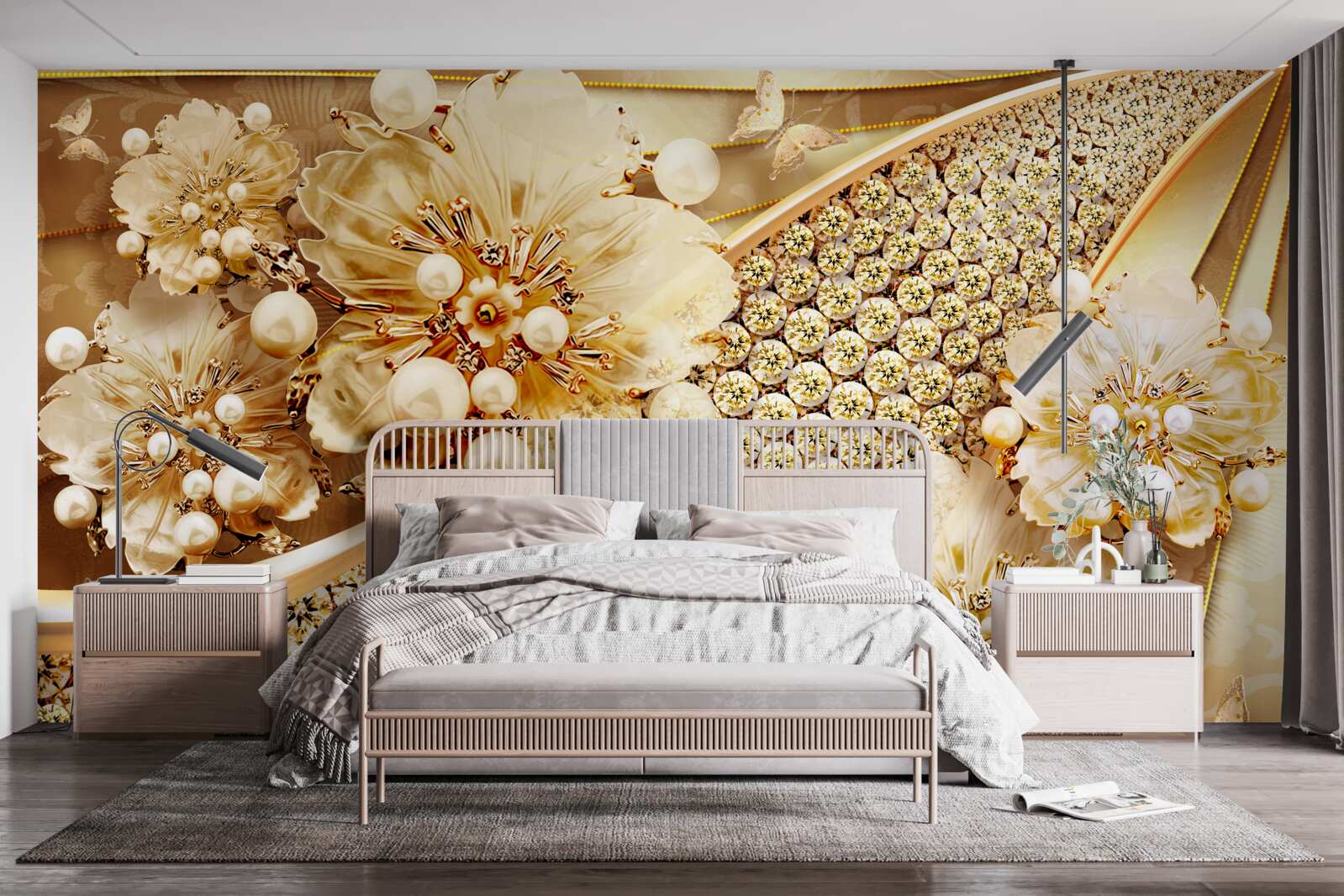 Fototapeta farby zlata a zlatých perál