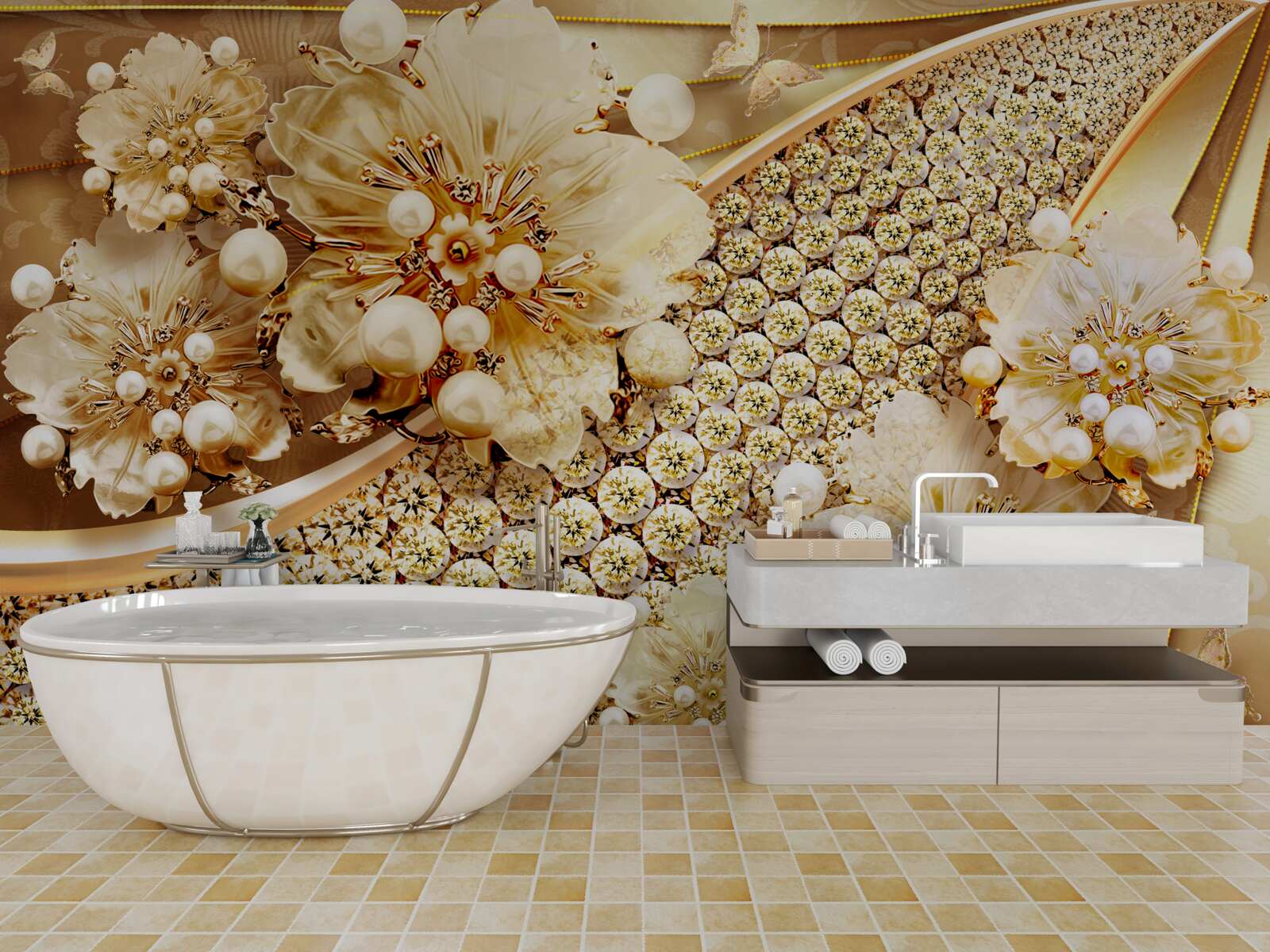 Fototapeta farby zlata a zlatých perál