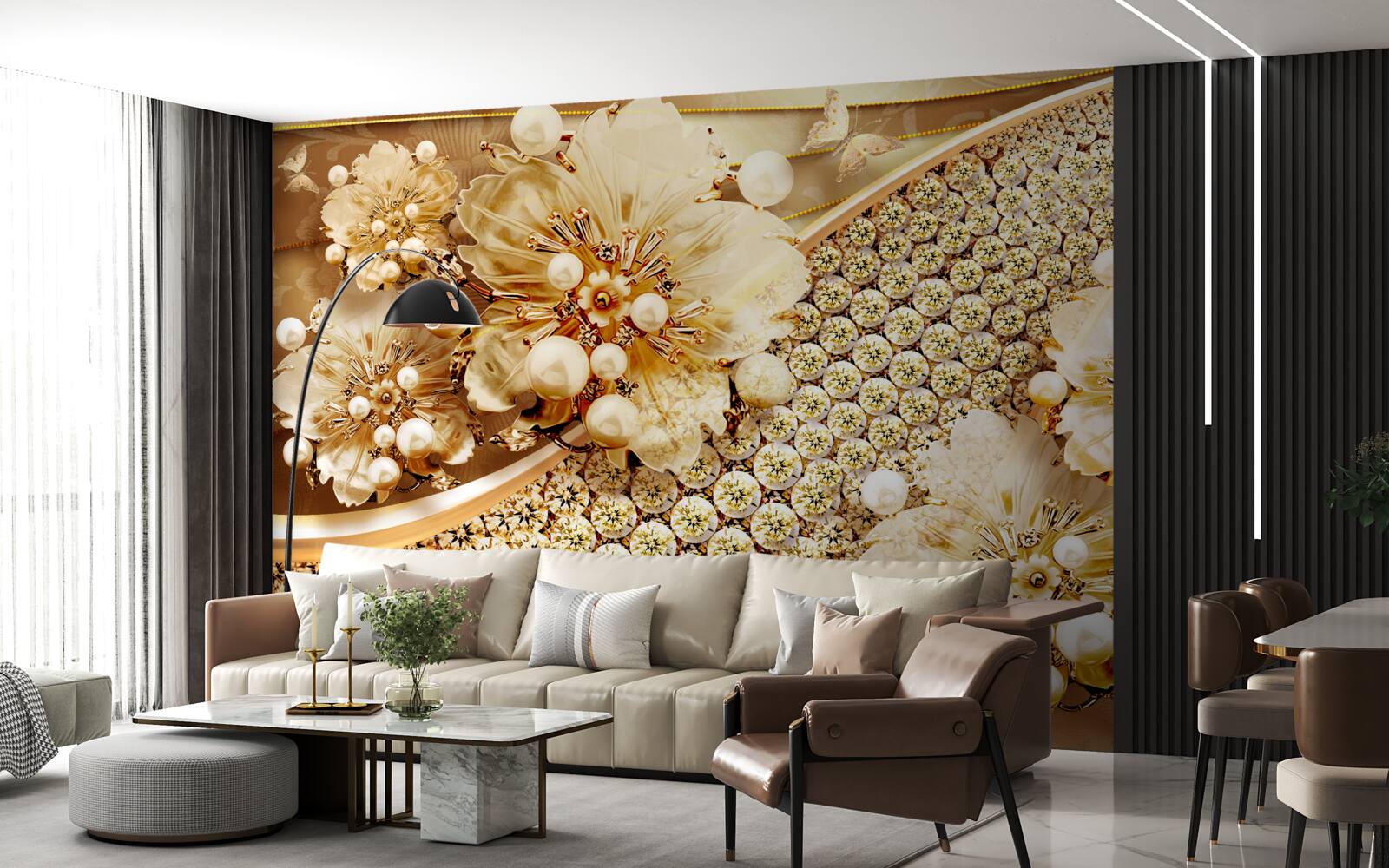 Fototapeta farby zlata a zlatých perál