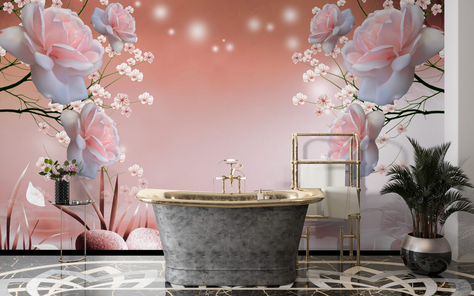 Fototapeta kvety pri vode, otvárajúc svoje púčiky