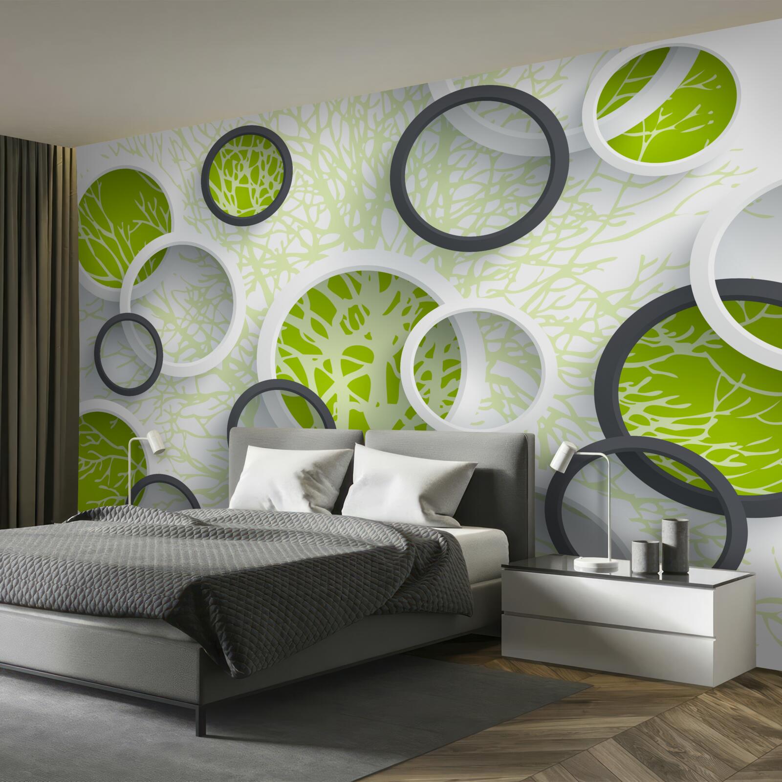 Fototapeta kruhy šošovky odrážajú zeleň listov stromu