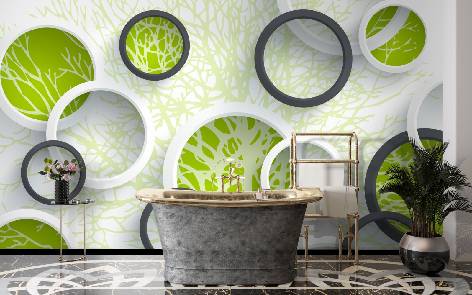 Fototapeta kruhy šošovky odrážajú zeleň listov stromu