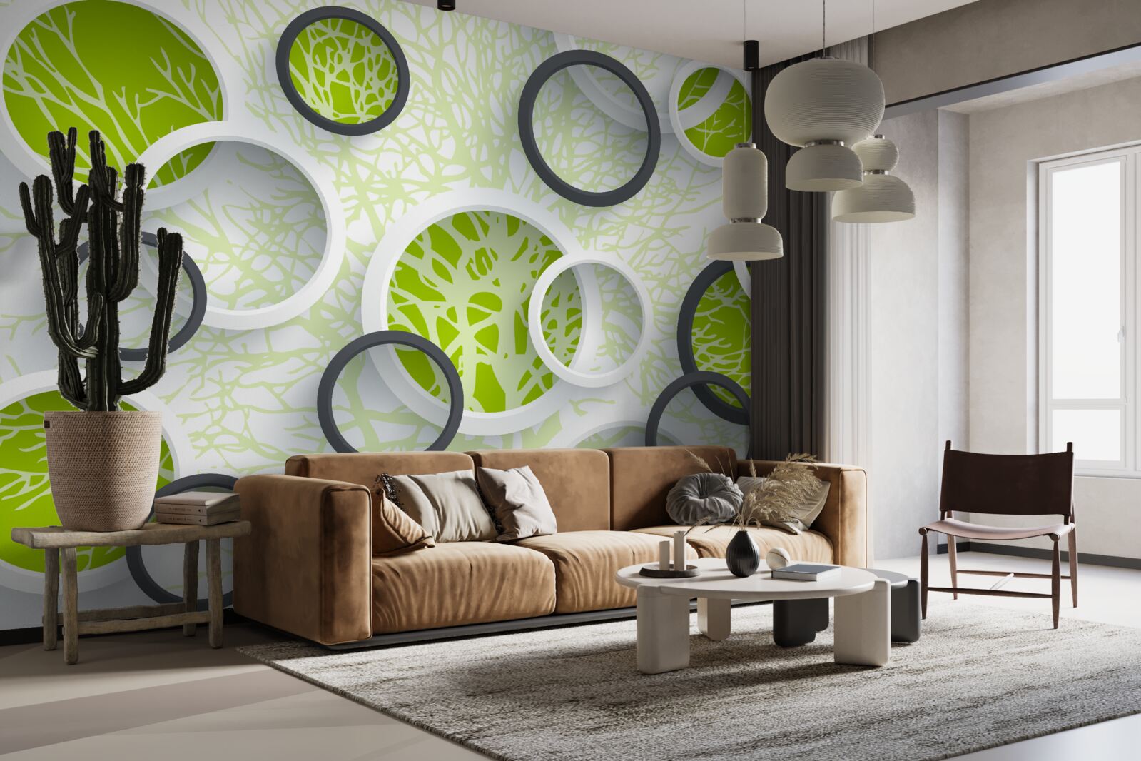 Fototapeta kruhy šošovky odrážajú zeleň listov stromu