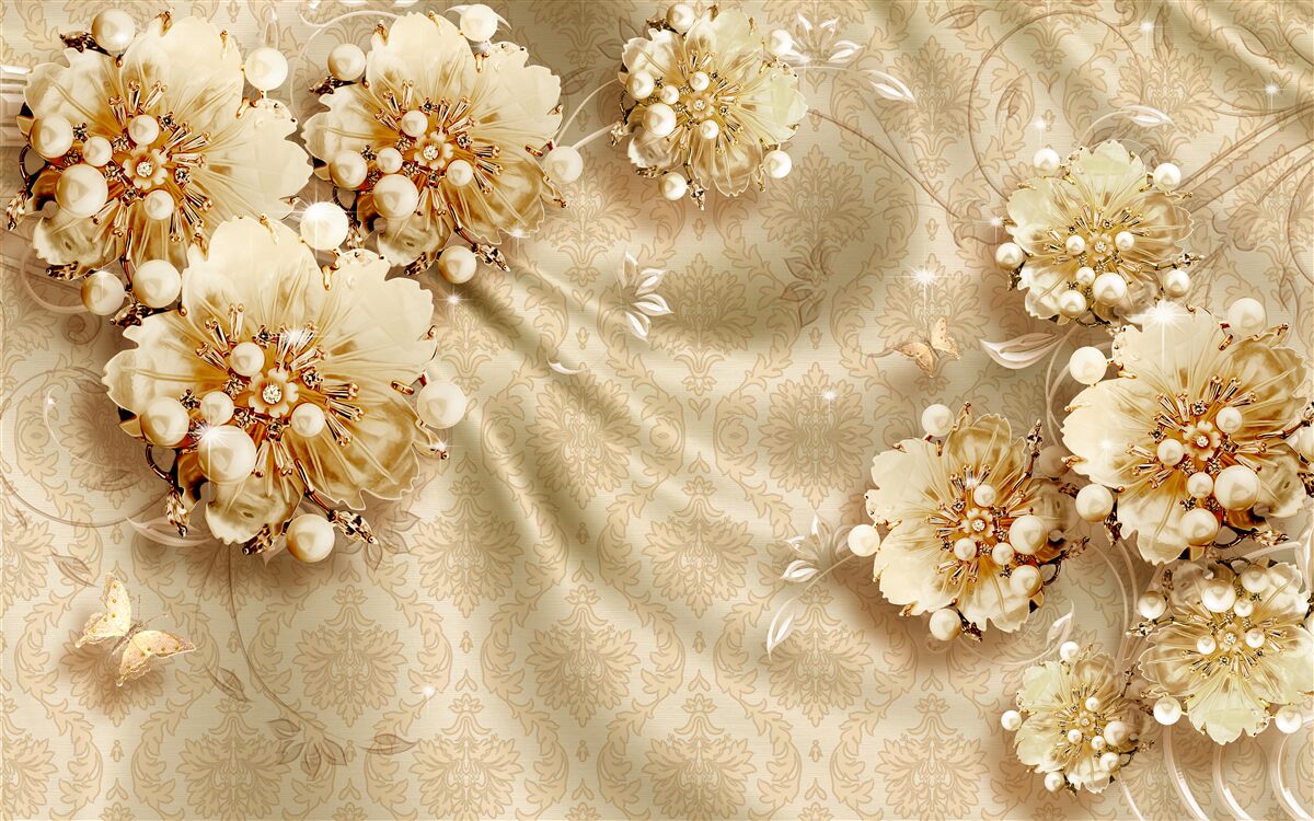 Fototapeta v odtieňoch kvetov a hodvábu dominujú odtiene hnedej