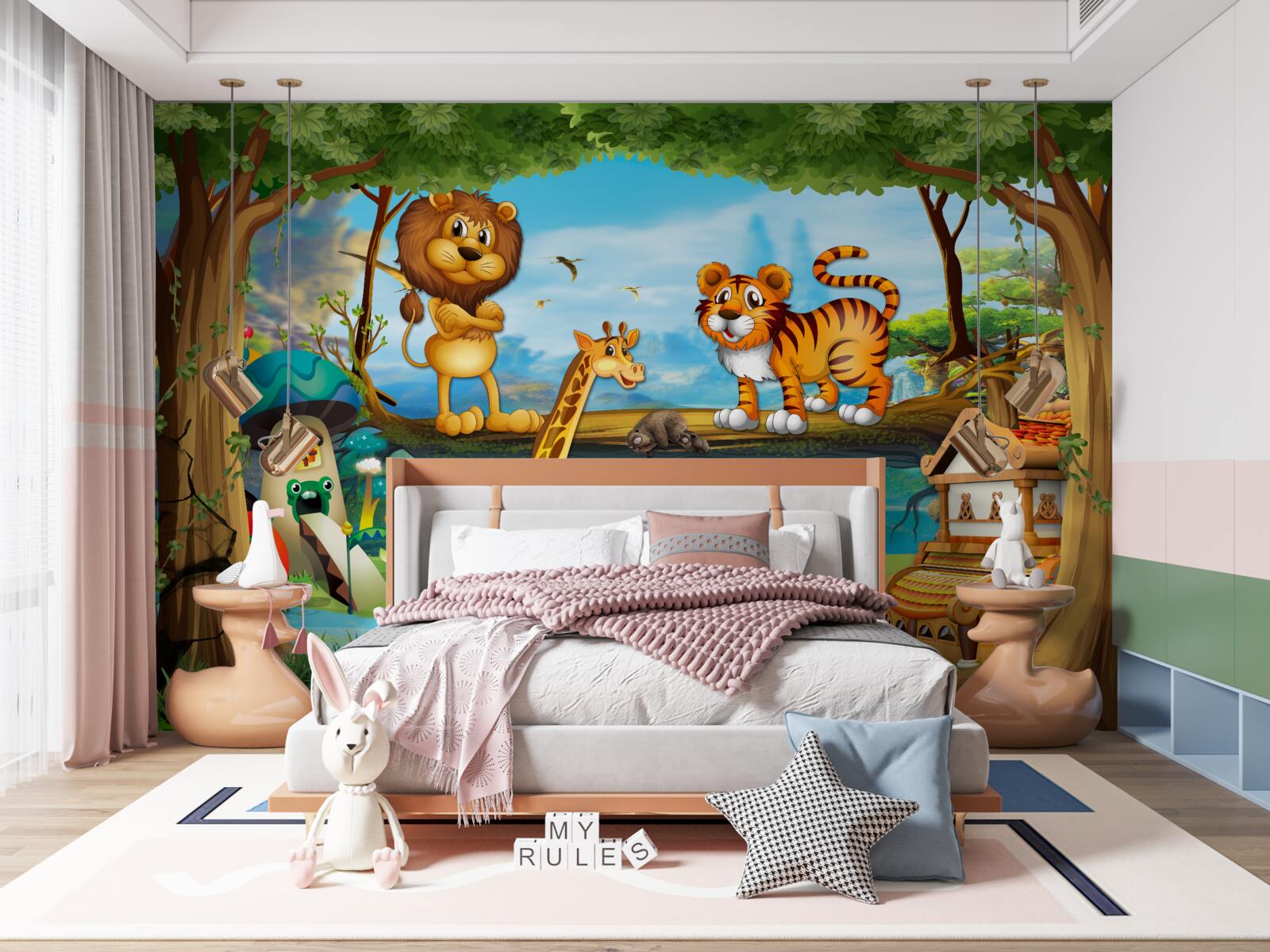 Fototapeta zvieratá pri rybníku v lese