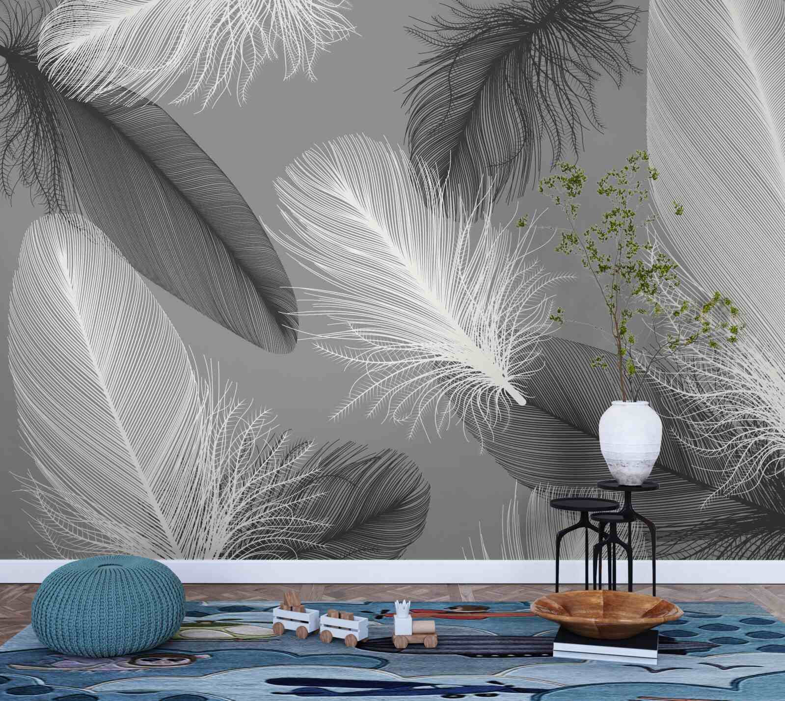 Fototapeta strieborné a svetlé nadýchané taniere