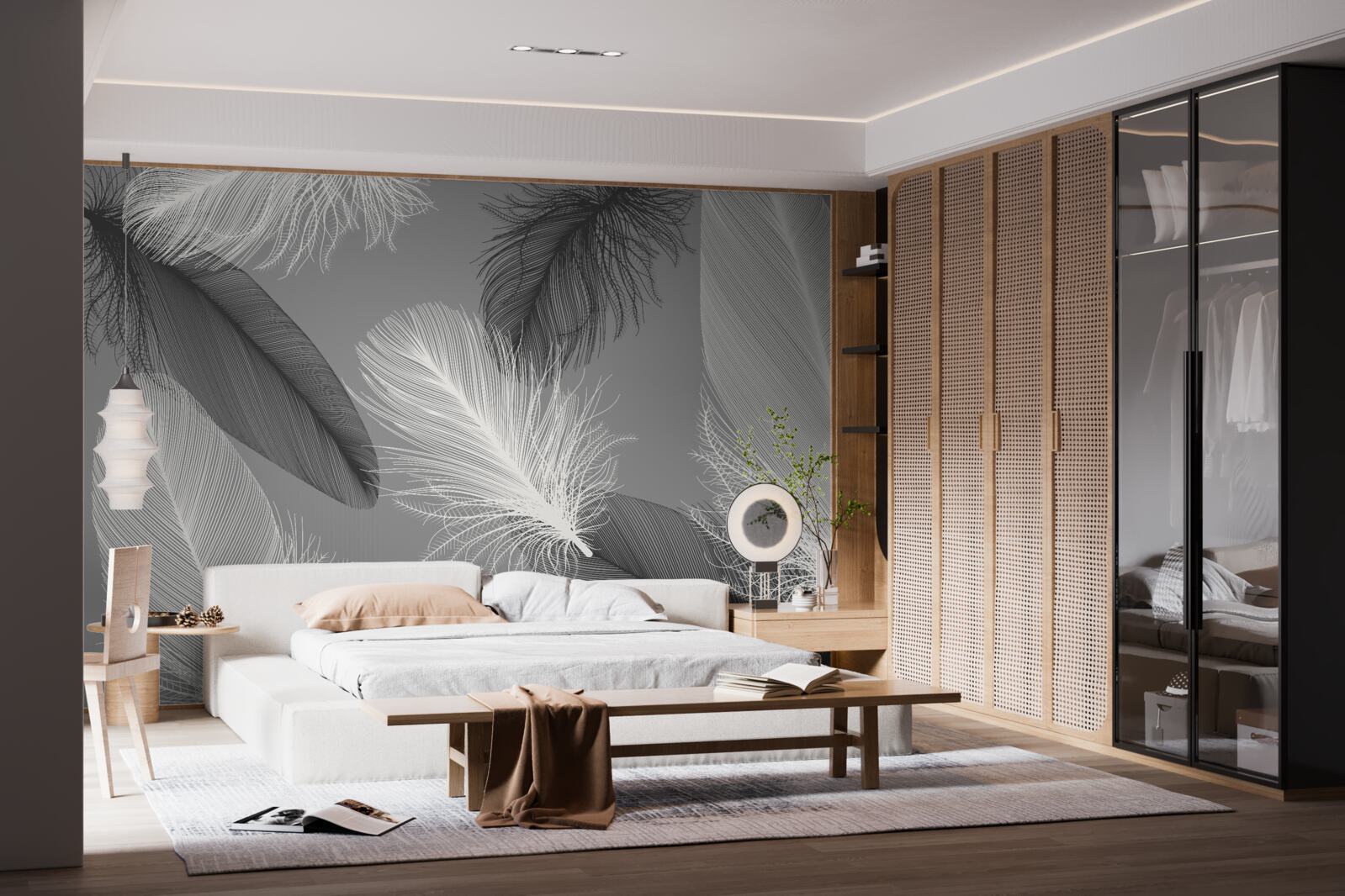 Fototapeta strieborné a svetlé nadýchané taniere