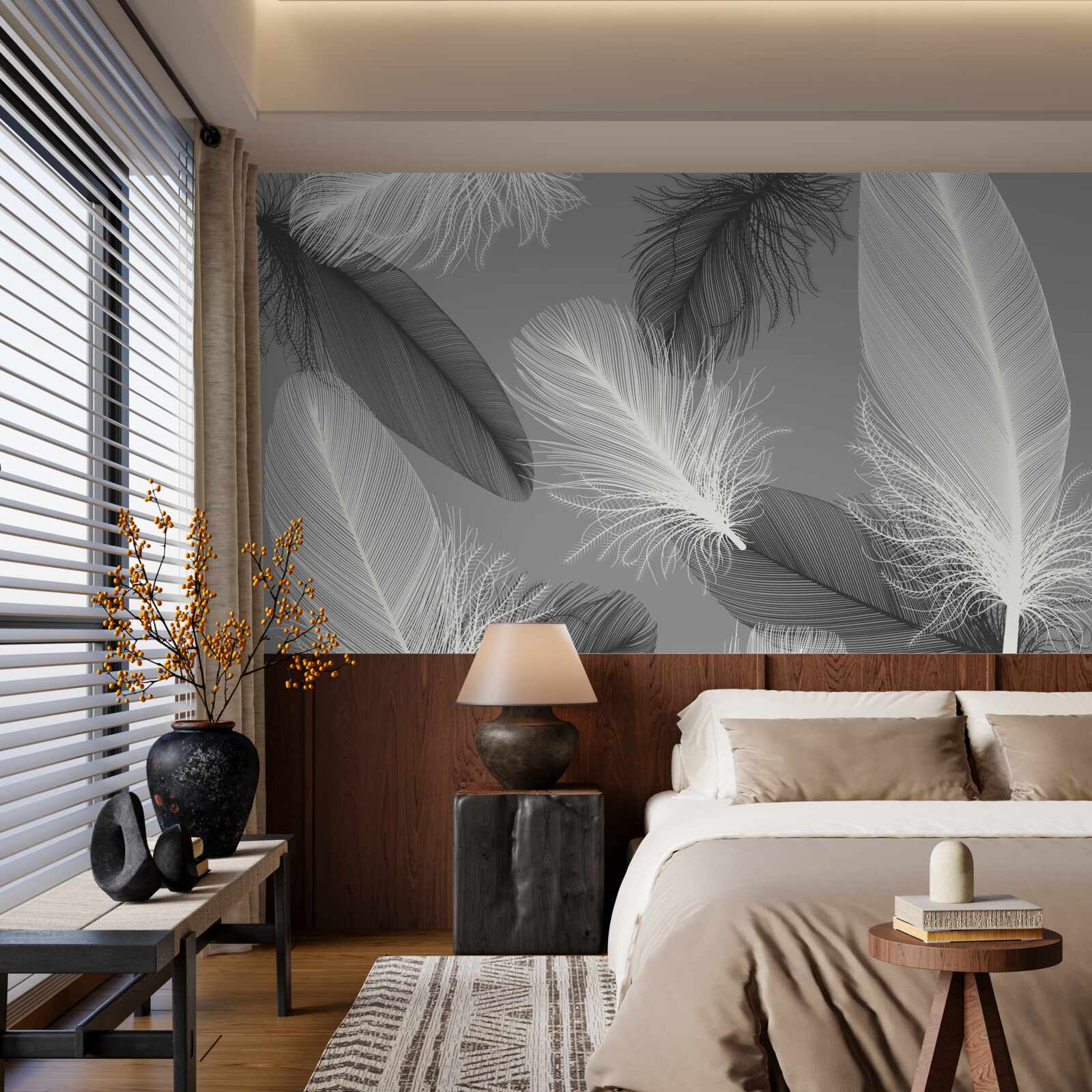 Fototapeta strieborné a svetlé nadýchané taniere