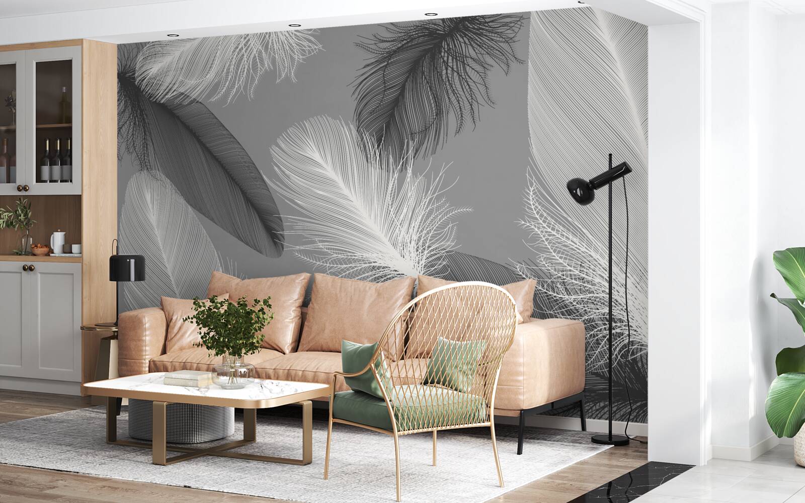 Fototapeta strieborné a svetlé nadýchané taniere