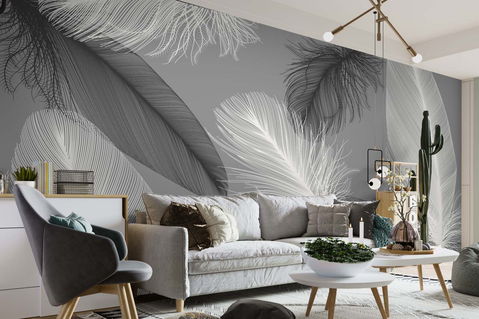 Fototapeta strieborné a svetlé nadýchané taniere