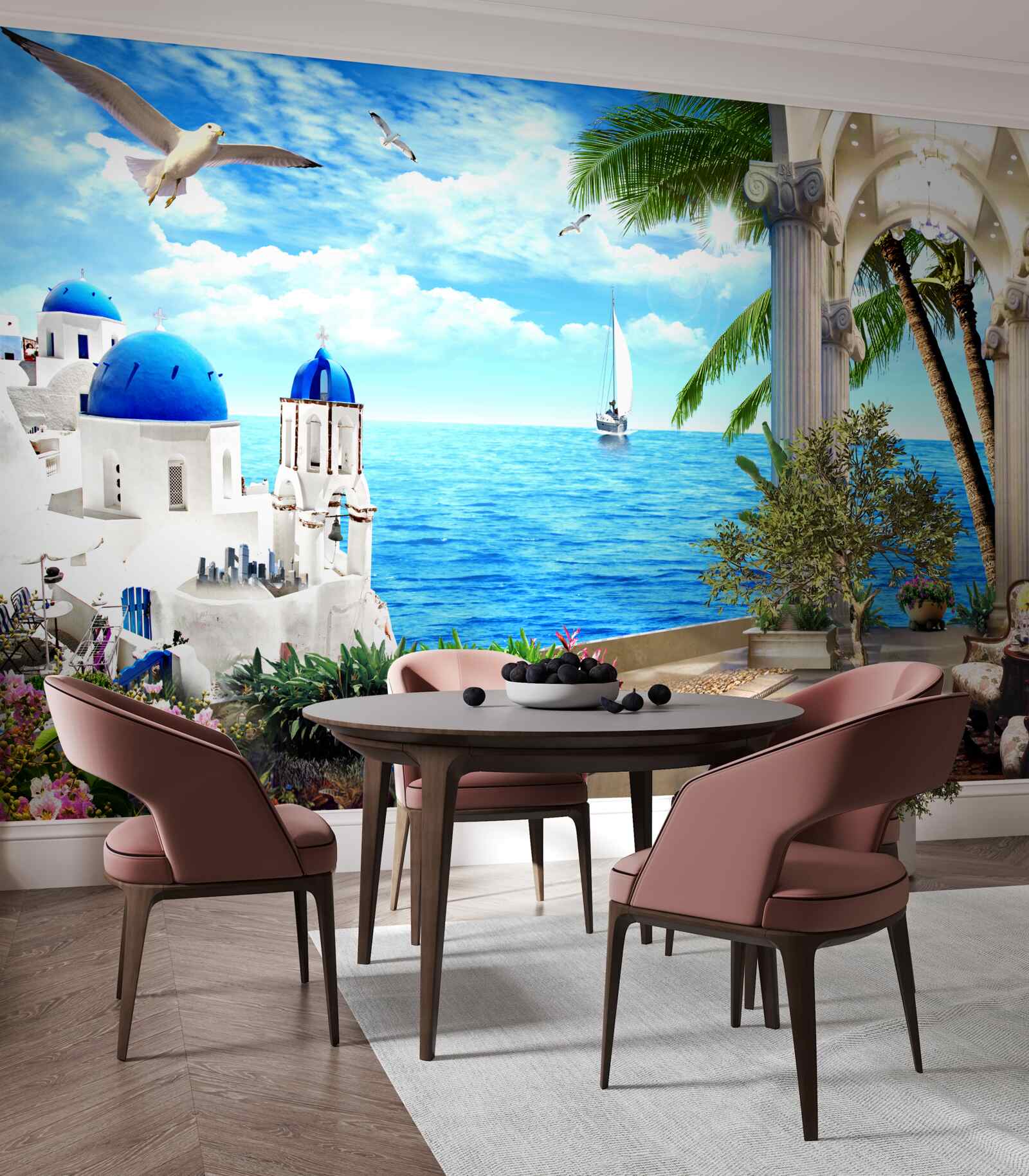 Fototapeta Grécka kolonáda vedúca k moru