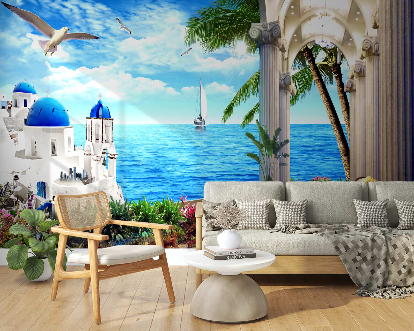 Fototapeta Grécka kolonáda vedúca k moru