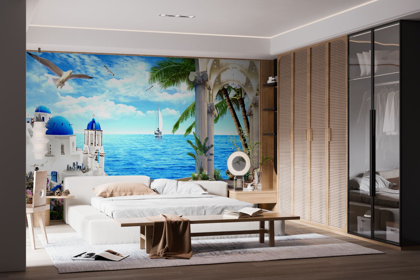 Fototapeta Grécka kolonáda vedúca k moru