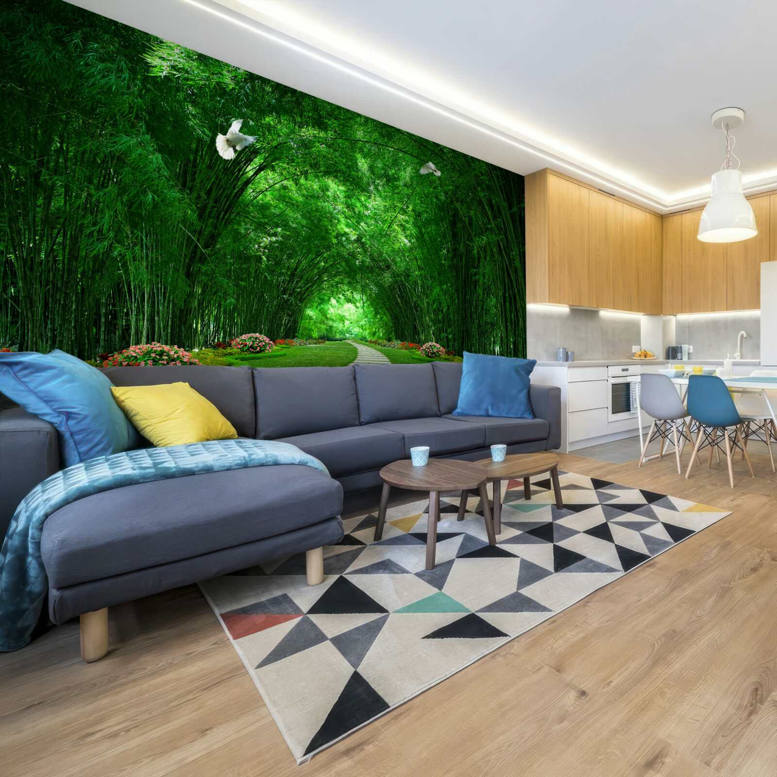 Fototapeta Cesta cez tunel vytvorený korunami stromov