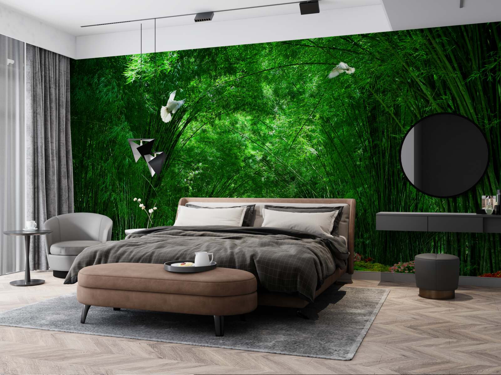 Fototapeta Cesta cez tunel vytvorený korunami stromov