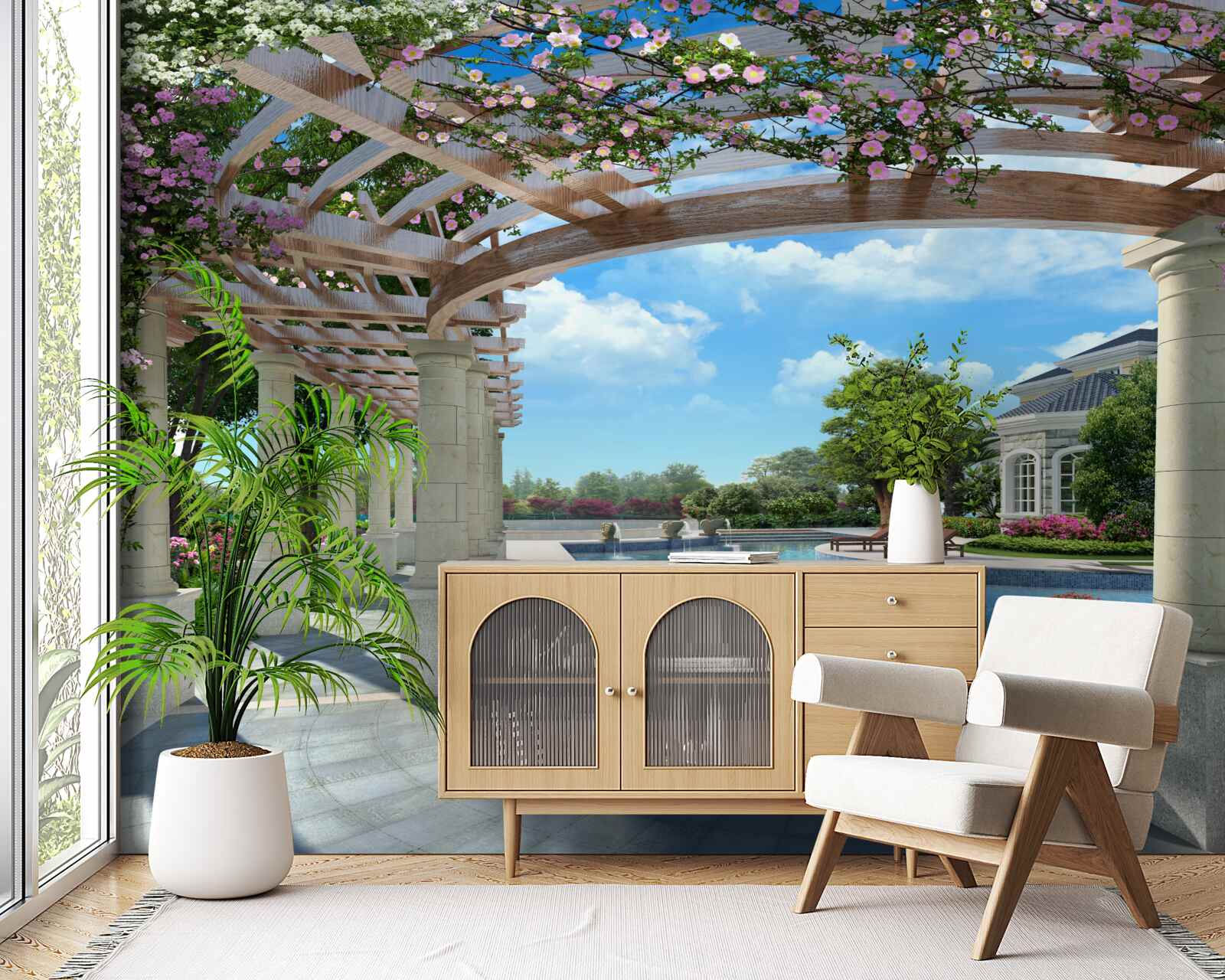 Fototapeta bazén s oblúkom pri dome