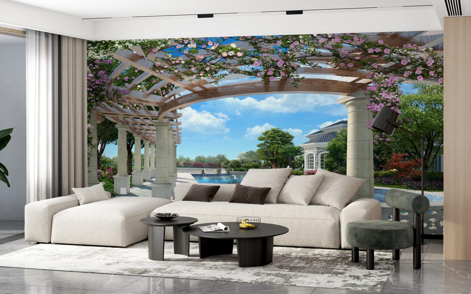 Fototapeta bazén s oblúkom pri dome