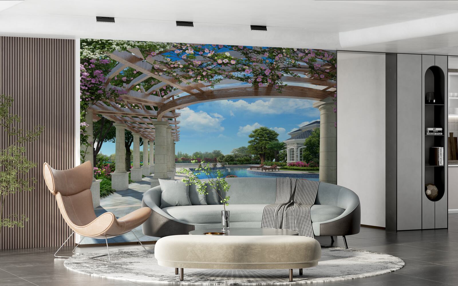 Fototapeta bazén s oblúkom pri dome