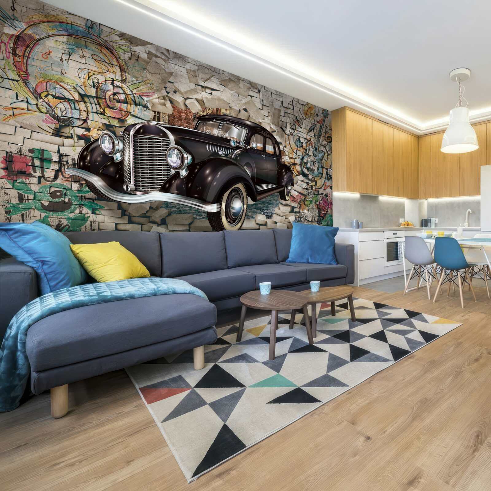 Fototapeta čierne auto z minulosti