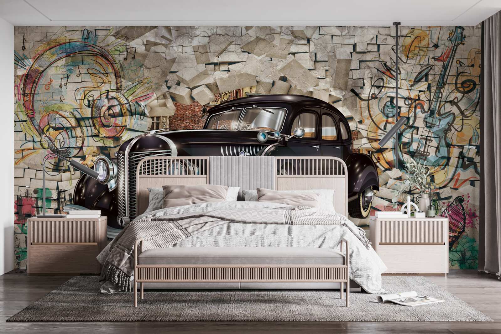 Fototapeta čierne auto z minulosti