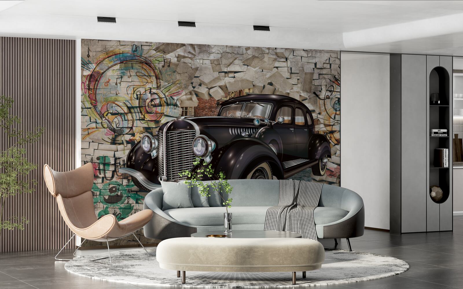 Fototapeta čierne auto z minulosti