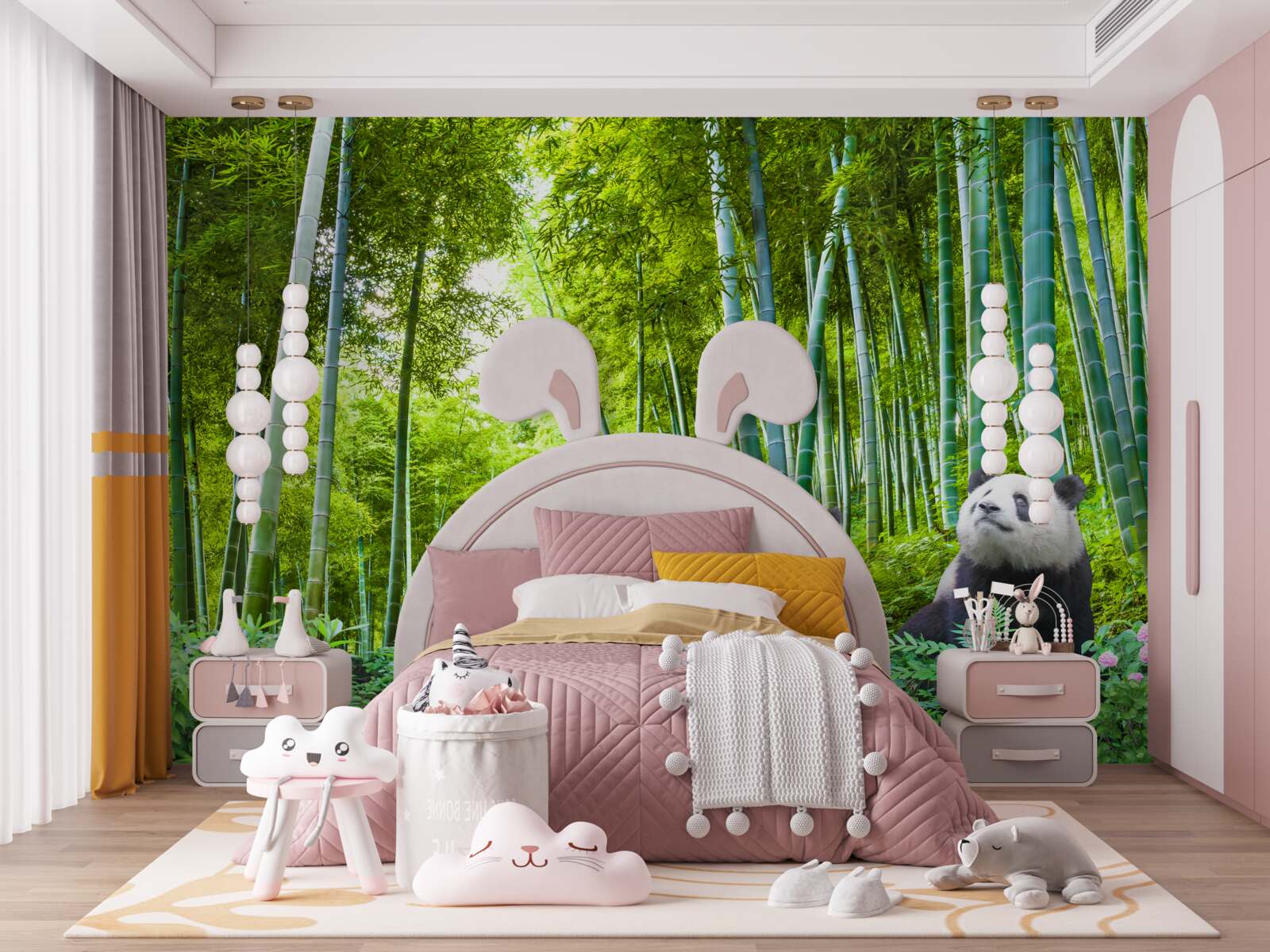 Fototapeta v lese sú tri pandy