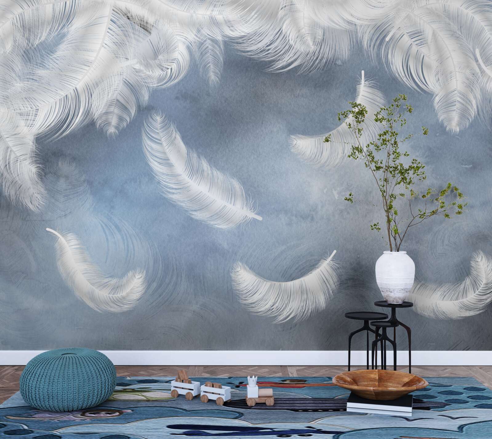 Fototapeta perie lieta snehobiele proti modrej oblohe