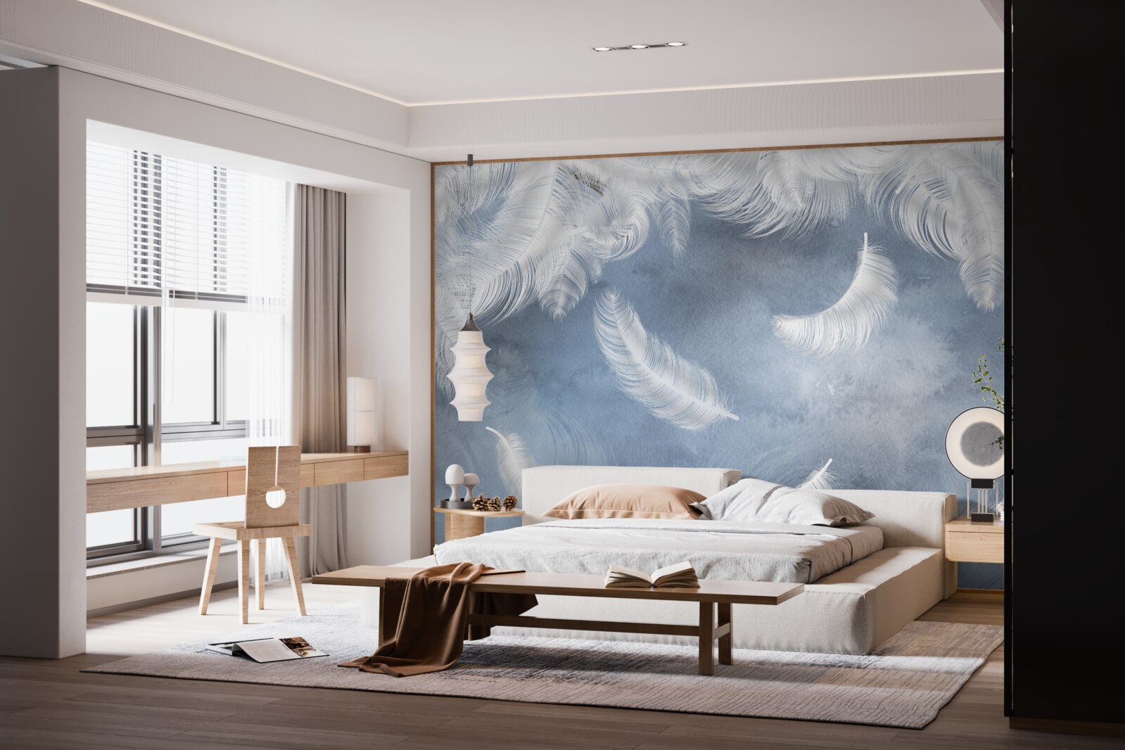 Fototapeta perie lieta snehobiele proti modrej oblohe